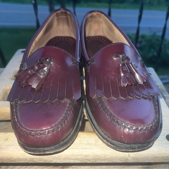 Men's Bass Layton Weejuns Burgundy Leather Tassels Kilt Size 8.5D - Picture 3 of 12